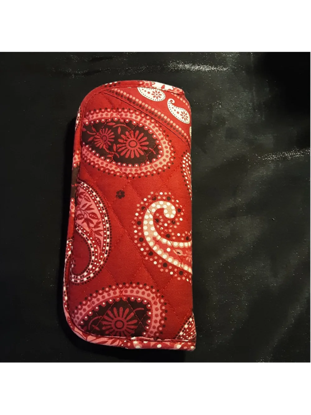 Vera Bradley Women's Red Paisley Quilted Glasses Case